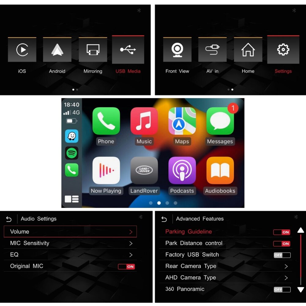 Landrover Carplay MMi internal menu apple carplay