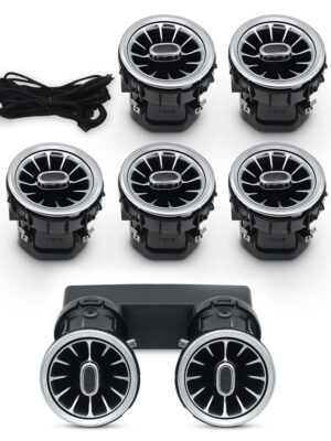 Mercedes C/GLC W205 W253 LED turbine ambient air vents set front + rear