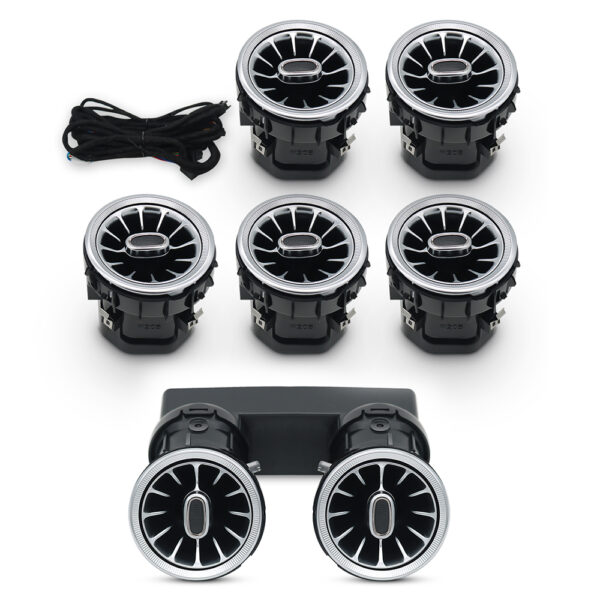 Mercedes C/GLC W205 W253 LED turbine ambient air vents set front + rear
