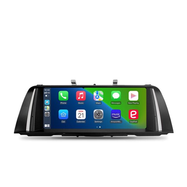 BMW 5 F10 F11 Apple Carplay Android Auto HD orginalios išvaizdos liečiamas ekranas 10.25"