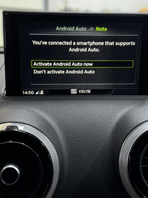 Android Auto pasirinkimas po aktyvacijos Audi