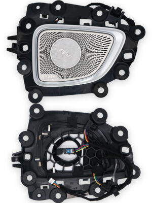 Both sides of a product midrange speaker cover