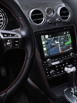Waze navigation with Carplay in a Bentley.