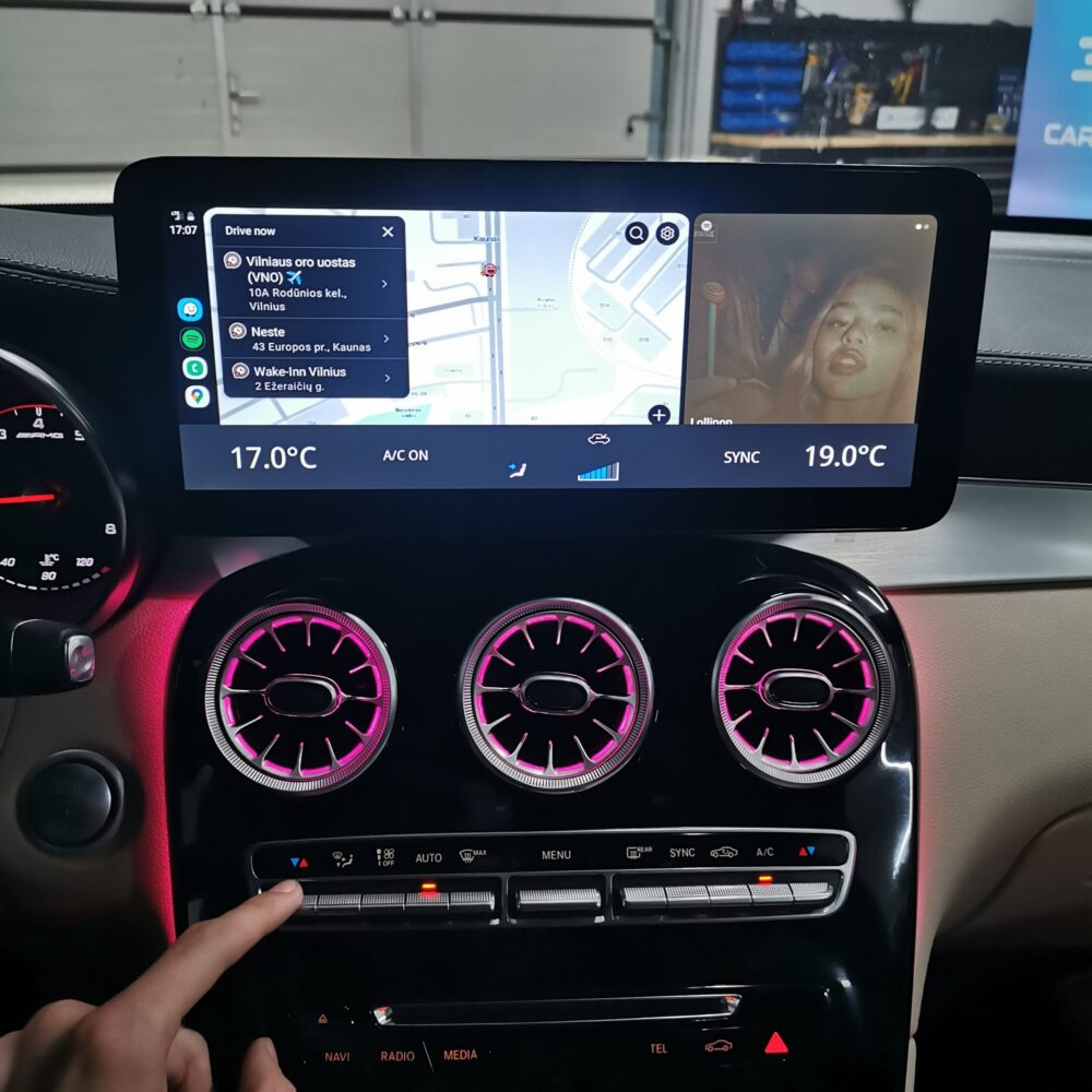 android auto ekranas glc