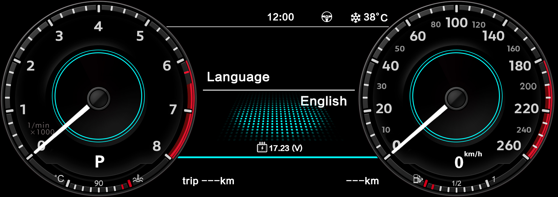 custom digital cluster dashboard design 1