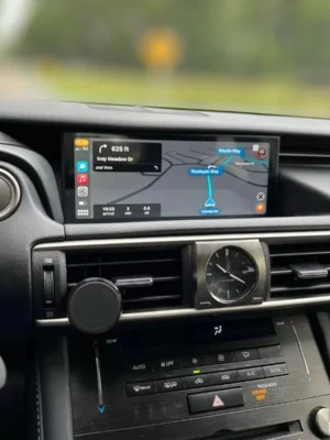 Lexus IS with waze navigation in Android multimedia screen