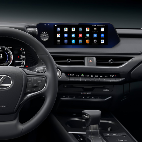 Lexus UX android multimedija su liečiamo ekrano funkcija
