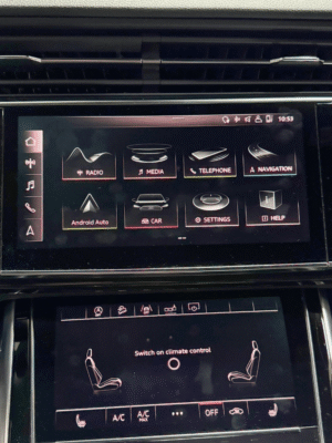 Po Audi aktyvacijos android auto pasirinkimas