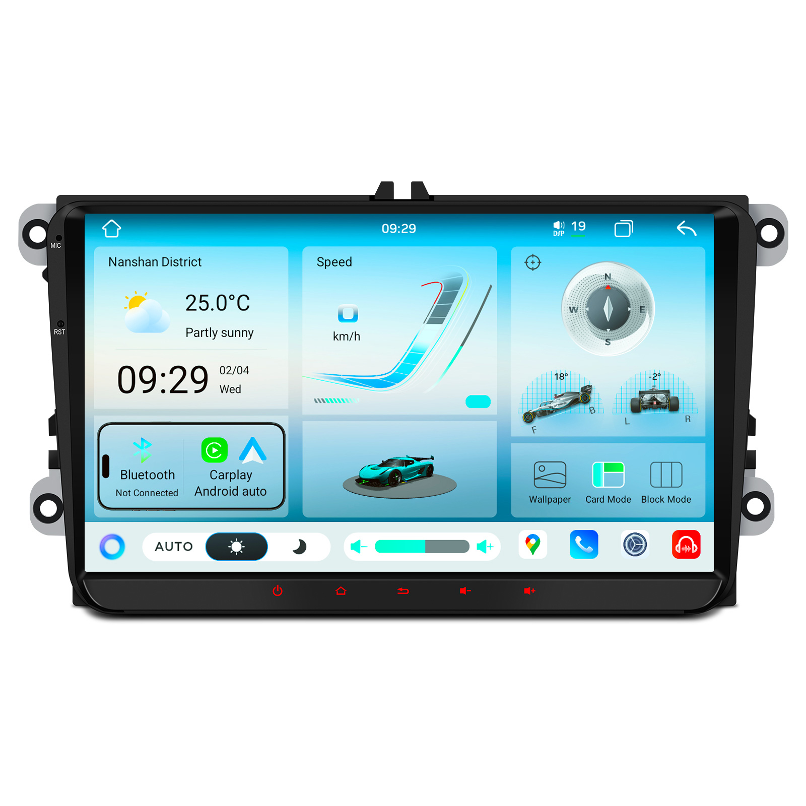 Volkswagen Skoda Seat Android 13 multimedija su liečiamu ekranu ir belaidžiu Apple CarPlay ir Android Auto 9″ - Image 3