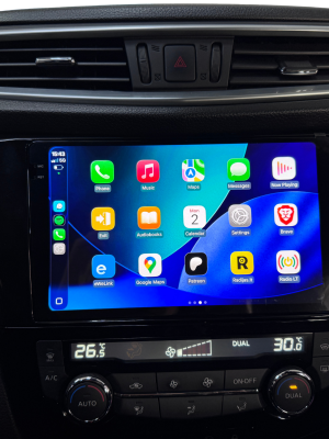 Nissan Qashqai X-Trail Apple Carplay Android Auto liečiamas ekranas 9/10 colių