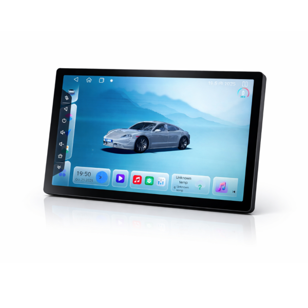 Universalus besisukantis 12 colių Android 14 liečiamas ekranas multimedija su belaidžiu Apple CarPlay ir Android Auto